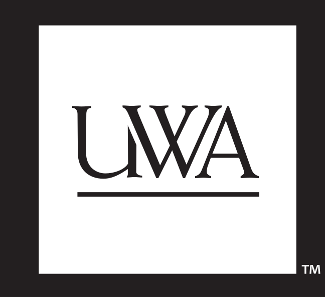 UWA wordmark, institutional black on white square variant, cell 21