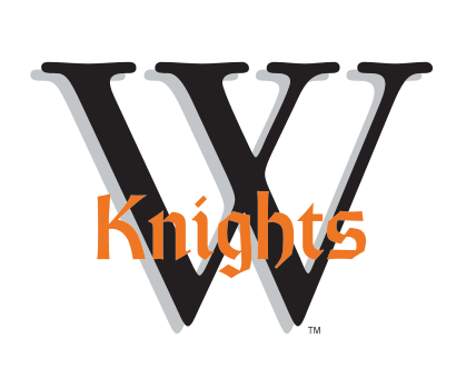 W Knights logo, black/orange outline variant, cell 7