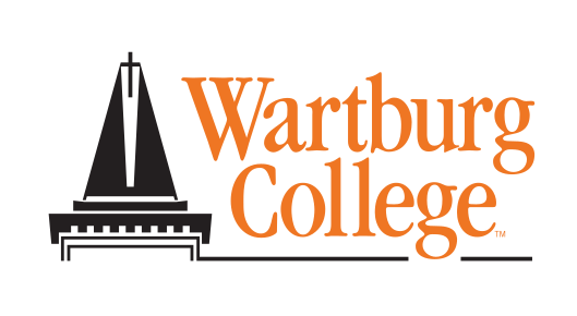 Tower Wartburg College logo, orange/black variant, cell 13