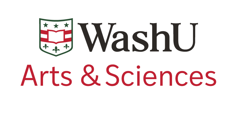 WashU Arts & Sciences logo, vertical full color variant
