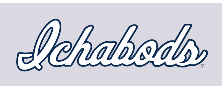 Ichabods script, blue/white on light grey variant, cell 51