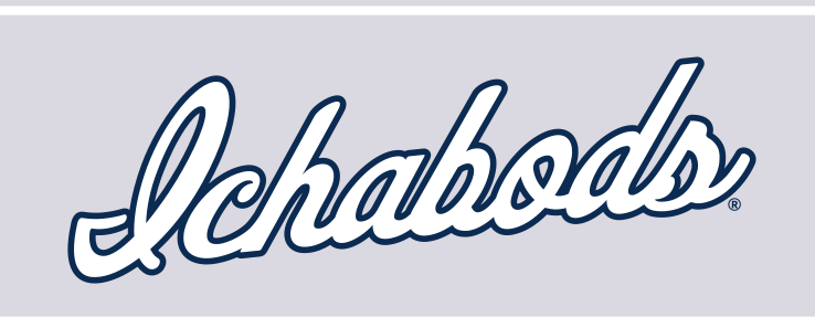 Ichabods script, blue/white on light grey, outline variant, cell 57