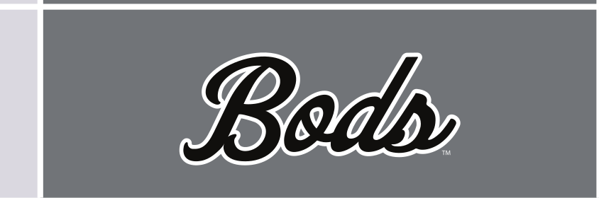 Bods script, white on dark grey variant, cell 66
