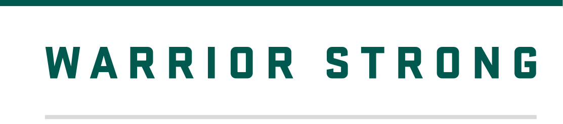 Warrior Strong wordmark, green variant, cell 22