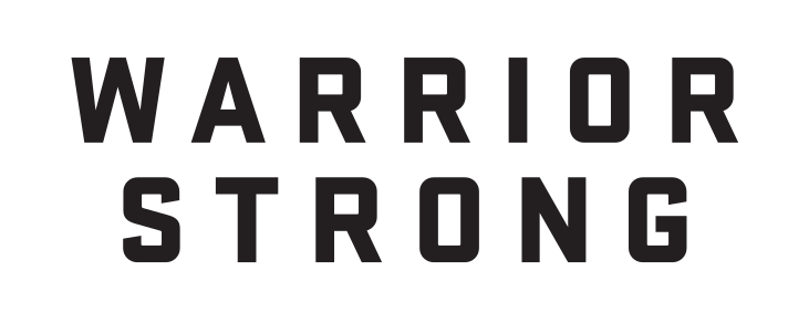 Warrior Strong stacked wordmark, black variant, cell 28