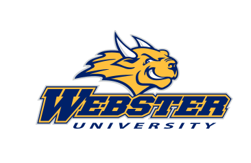 Webster University athletics lockup, color variant, cell 17