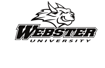 Webster University athletics lockup, black variant, cell 19