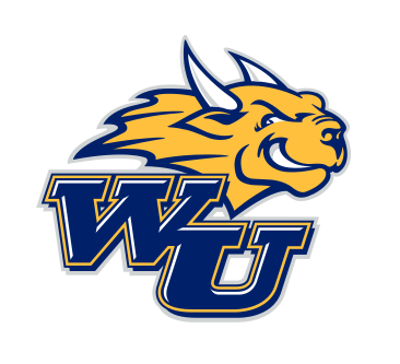 WU lettermark with mascot head, color variant, cell 23