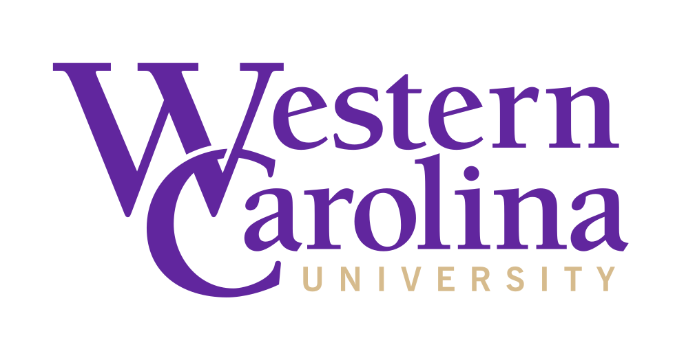 Western Carolina University wordmark, purple and gold variant, cell 9