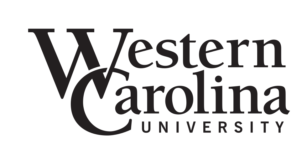 Western Carolina University wordmark, black and white variant, cell 10