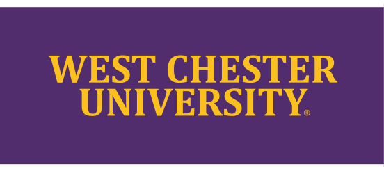 West Chester University wordmark (serif), gold on purple variant, cell 16