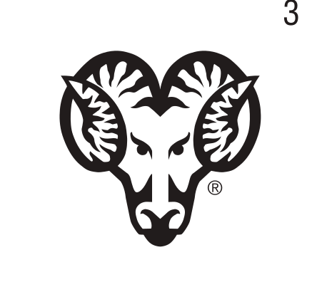 Ram head logo, black/white on white variant, cell 31