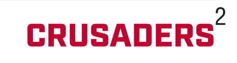 CRUSADERS wordmark, red on white variant, cell 22
