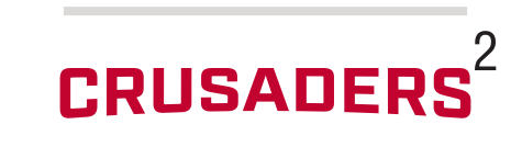 CRUSADERS wordmark, italic red on white variant, cell 27