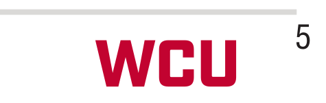 WCU lettermark, red on white variant, cell 57