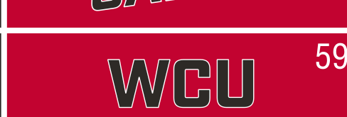 WCU lettermark, red on black background variant, cell 59