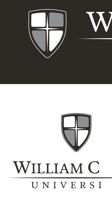 primary institutional mark, horizontal, grayscale reverse variant, cell 74