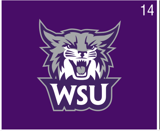 Secondary Athletic Logo, purple/white on purple variant, cell 14