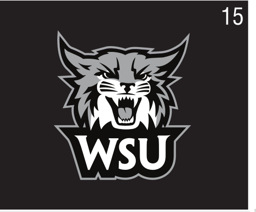 Secondary Athletic Logo, purple/white on black variant, cell 15