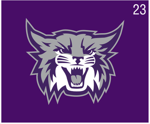 Mascot Logo, purple/white on purple variant, cell 23