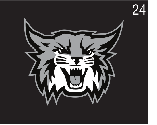 Mascot Logo, purple/white on black variant, cell 24