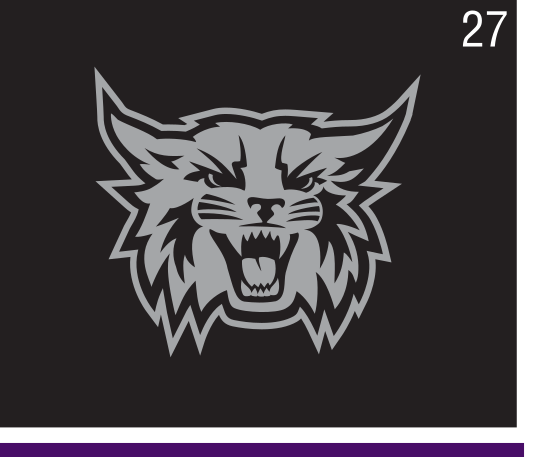 Mascot Logo, gray outline on black variant, cell 27