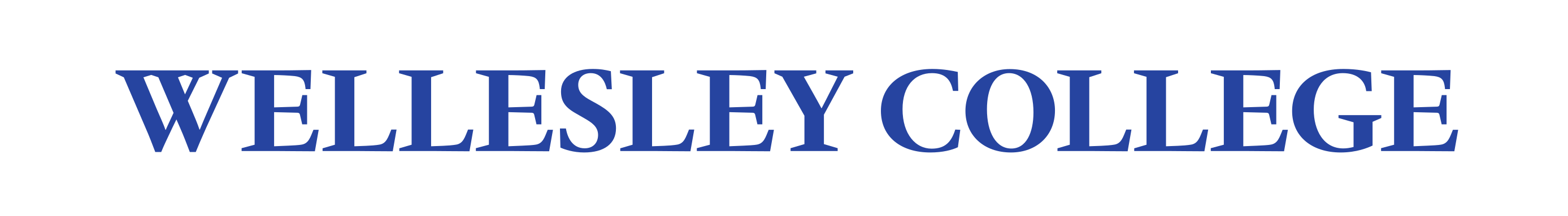 Wellesley College wordmark, blue variant, cell 7