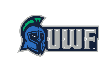 UWF lettermark with mascot head, full color variant, cell 13
