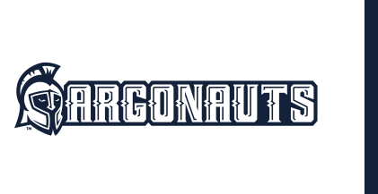 Argonauts wordmark with mascot head, 1-color outline variant, cell 33