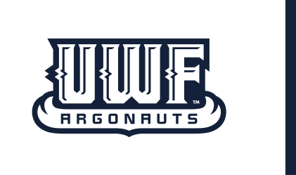 UWF Argonauts stacked wordmark, 1-color outline variant, cell 45