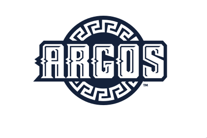 Argos wordmark in circle, 1-color outline variant, cell 63