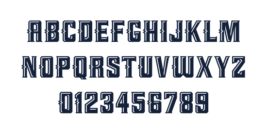 Athletic Font System, black variant, cell 115