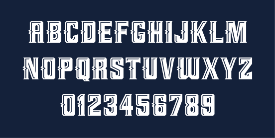 Athletic Font System, blue variant, cell 116