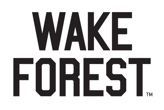 Wake Forest wordmark, stacked black variant, cell 21