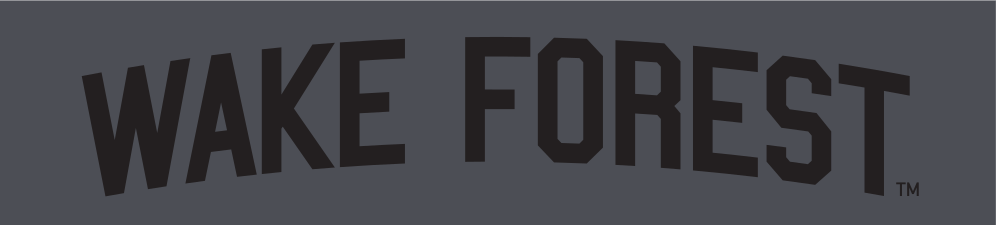Wake Forest wordmark, serif, black on grey variant, cell 39