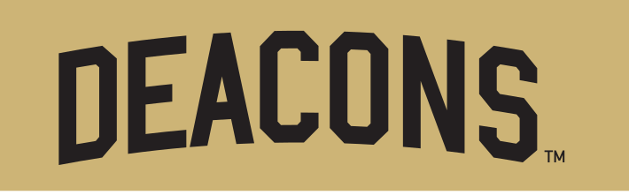 Deacons wordmark, serif, black on gold variant, cell 50