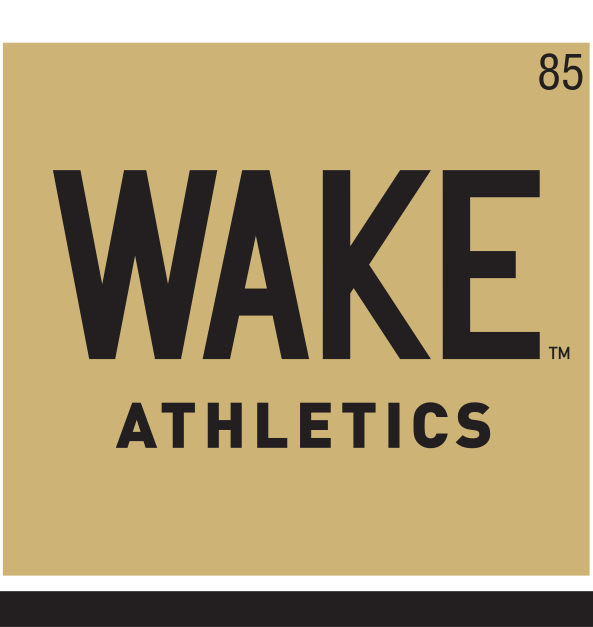 WAKE ATHLETICS wordmark, black/white on gold variant, cell 85
