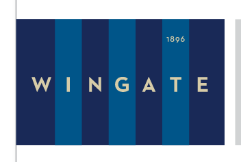 Wingate flag logo, horizontal, full color variant