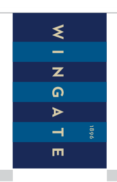 Wingate flag logo, vertical, full color variant