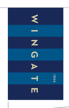Wingate flag logo, vertical, full color variant