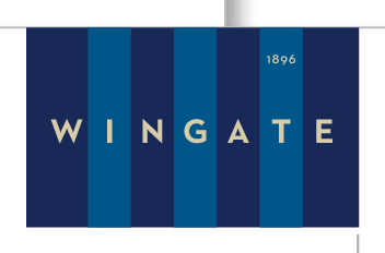 Wingate flag logo, horizontal, full color variant