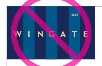 Wingate flag logo, unacceptable use, do not locate in corner variant