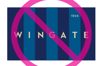 Wingate flag logo, unacceptable use, do not float on page variant