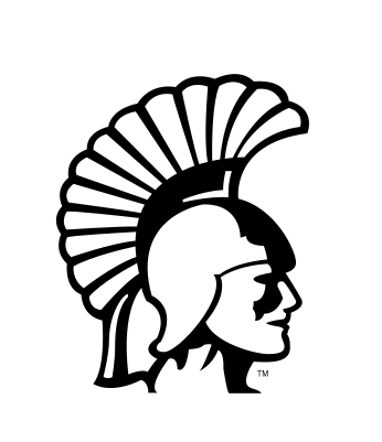 Warriors mascot head, black/white variant, cell 7