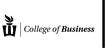 Winona State University College of Business horizontal logo, black variant, cell 31
