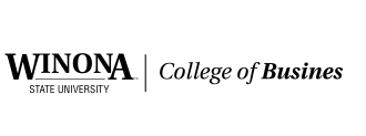 Winona State University College of Business wordmark, black variant, cell 35