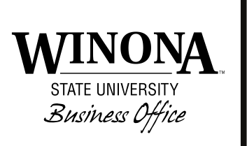 Winona State University Business Office horizontal wordmark, black variant, cell 55