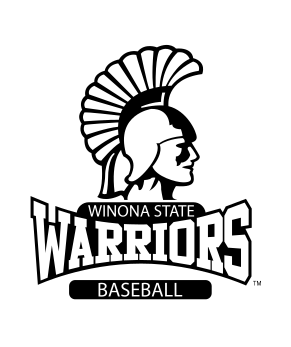 Warriors Baseball logo, black/white on white variant, cell 63