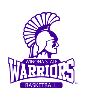 Warriors Basketball logo, purple/black on white variant, cell 65