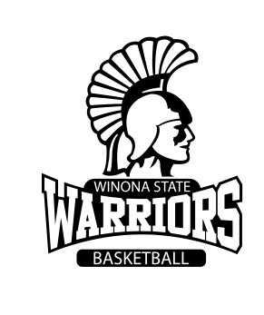 Warriors Basketball logo, black/white on white variant, cell 67